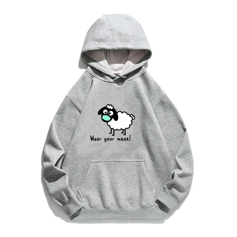 

Women Hoodie Wear Your Mask Printed Hoodies Women Fleece Long Sleeve Loose Sweatshirt with Hat Girls Pullovers Autumn Winter