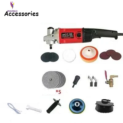 Electric 1400w marble granite wet Stone Polisher grinder sander Hand Grinder Water Mill Variable Speed c/w 7 pcs polishing Pad |