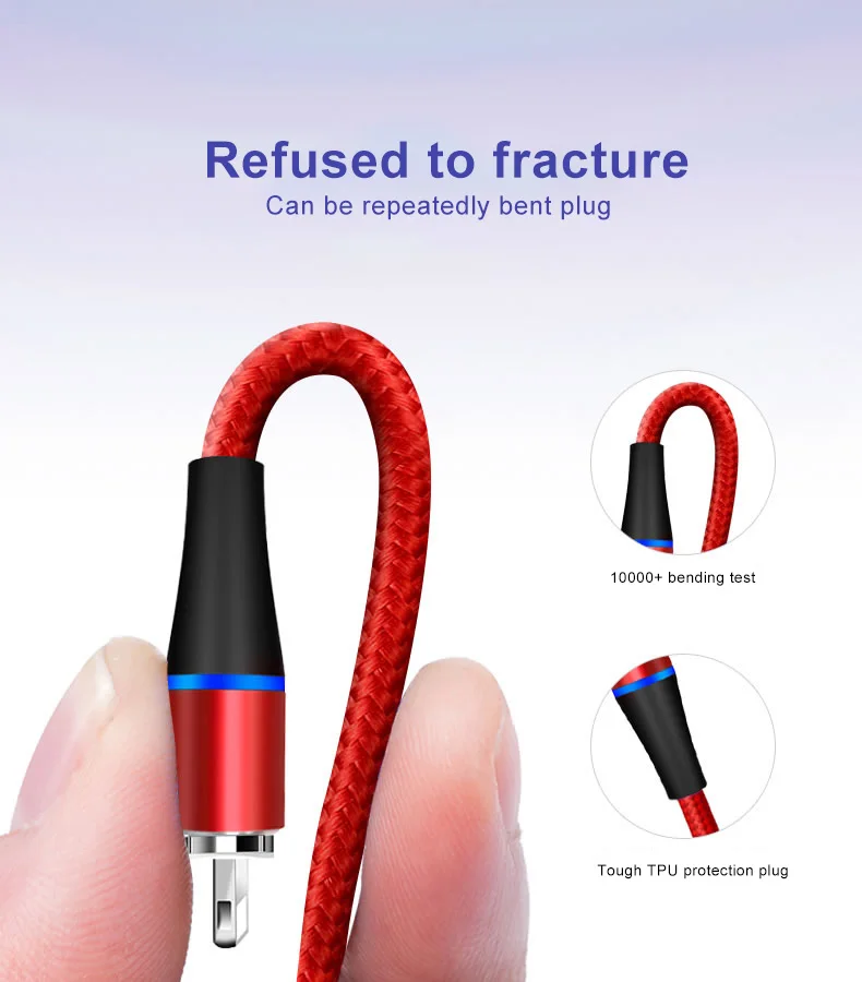 2M 3A Magnetic Cable Quick charge 3.0 Micro USB Charger Type C Fast Charging For iPhone 7 XS Samsung S8 Magnet Phone Cables | Мобильные