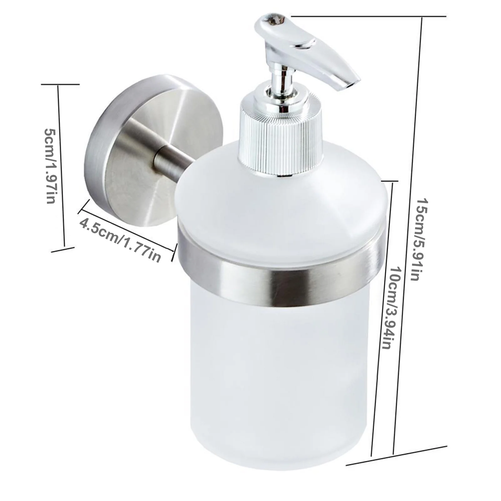 

High Quality Wall Mounted Bathroom Shower Soap And Lotion Dispenser Bottle Pump 304 Stainless Steel Wall Shampoo Dispenser 200ml