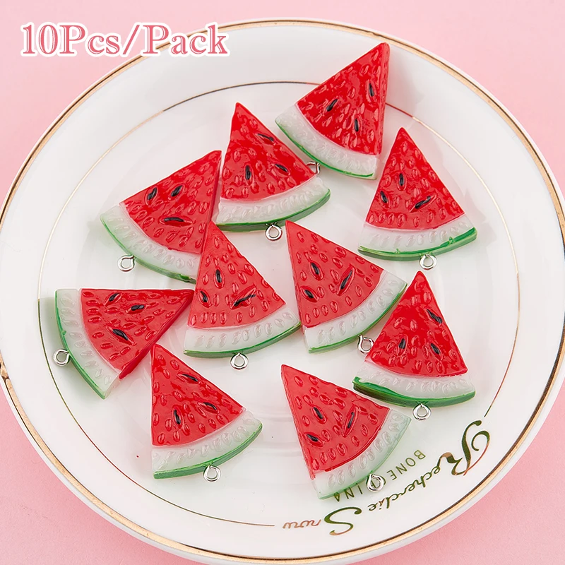Подвески из эпоксидной смолы в виде фруктов арбуза серьги брелок ожерелье кулон