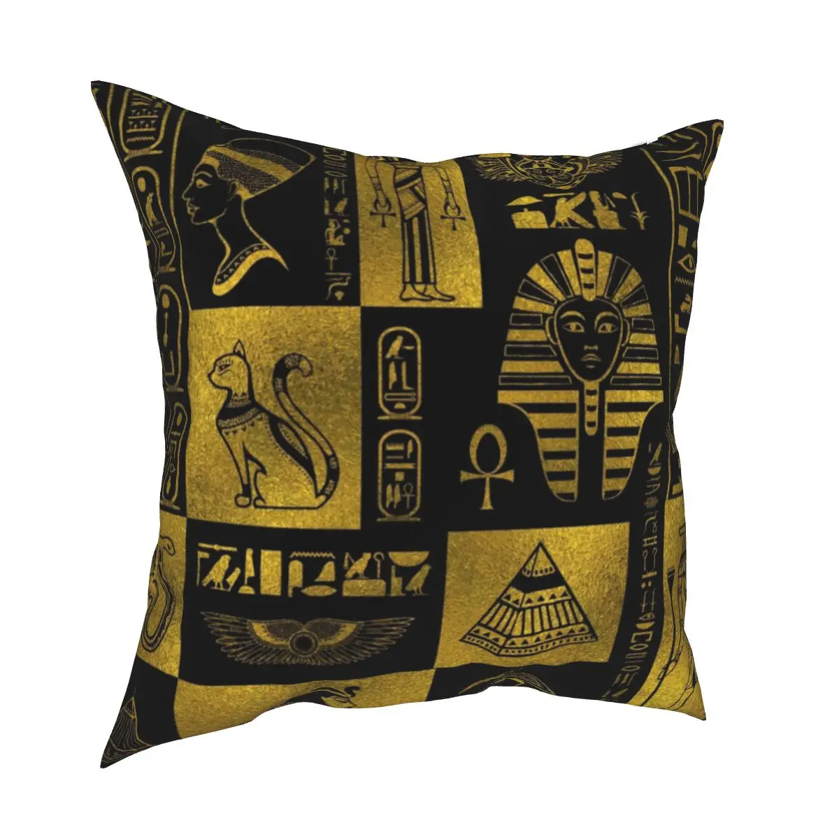 

Наволочка для подушки с египетским золотом, иероглифами, украшения, наволочка для подушки в древнем египетском стиле, 45x45 см
