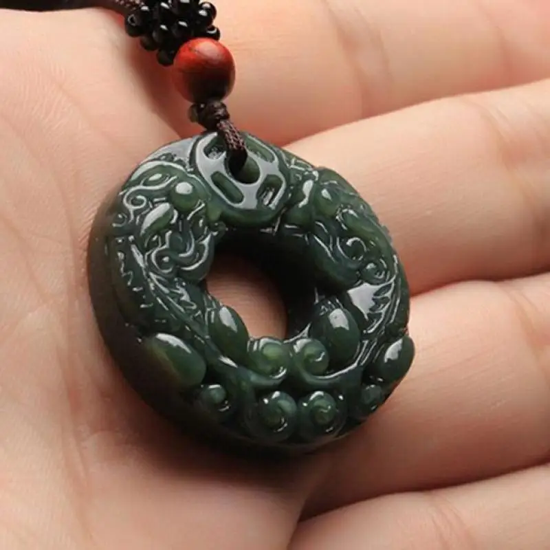 

Natural Hetian Jade Brave Troops Pendant Pixiu Necklace Charm Jewellery Fashion Accessories Hand-carved Man Woman Amulet Gifts