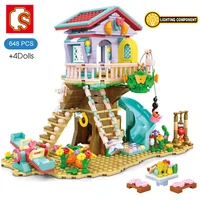 sembo 648pcs seasons forest view jungle camping tree house building blocks assembly construction model bricks toys friends gifts