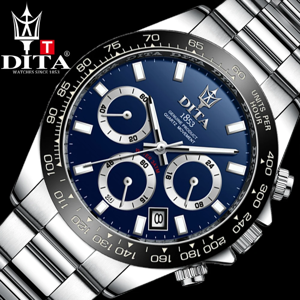 Часы DITA Мужские кварцевые автоматические брендовые Роскошные модные