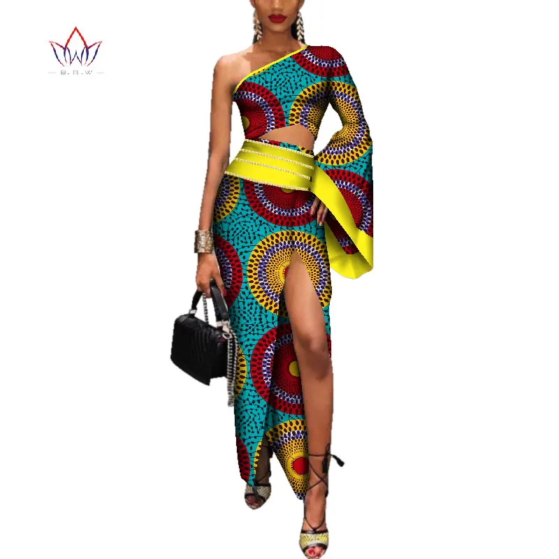 Осеннее Африканское платье Дашики для женщин Bazin роскошное длинное сексуальное
