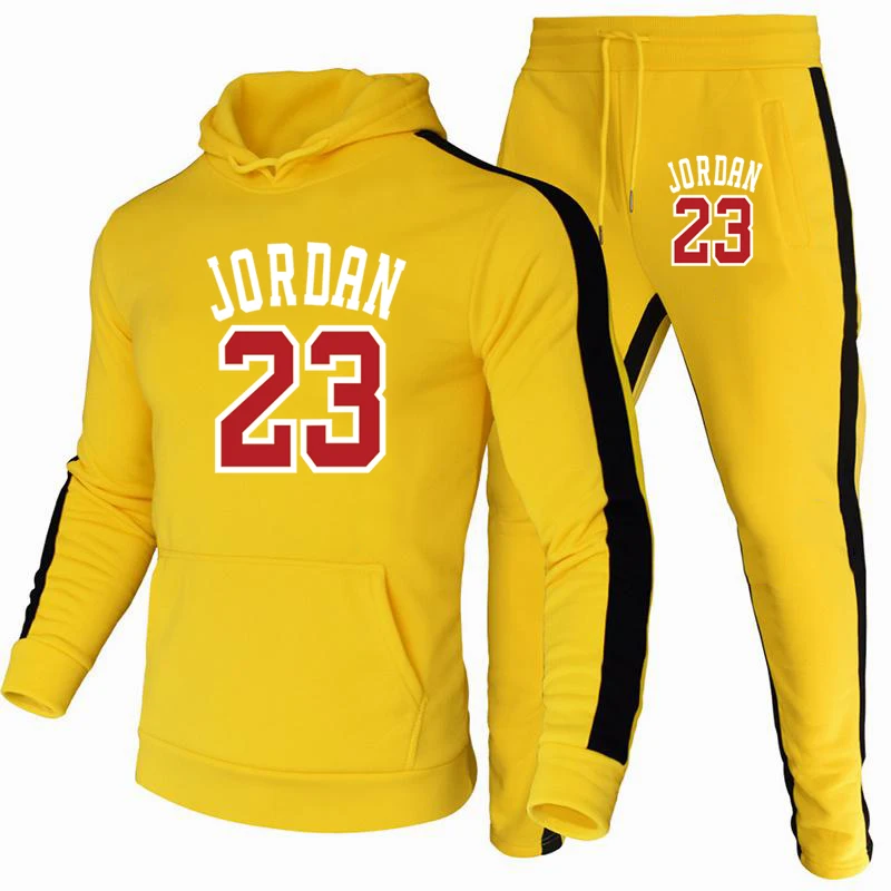 

new men's hooded sweater Suit Jordan 23 sportswear pullover sweater hoodie + sweatpants jogging men's casual sportswear S-3XL