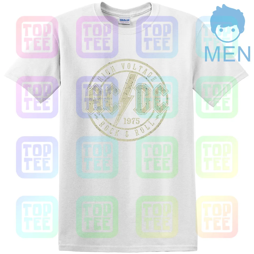 MEN-WHITE AC/DC ACDC Высокое напряжение Мужская XL графическая футболка - Цвет: MEN-WHITE