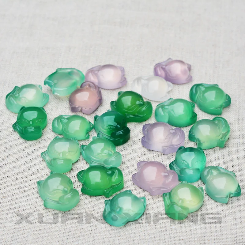 Дропшиппинг Женские Подвески натуральный розовый белый зеленый халцедон лиса