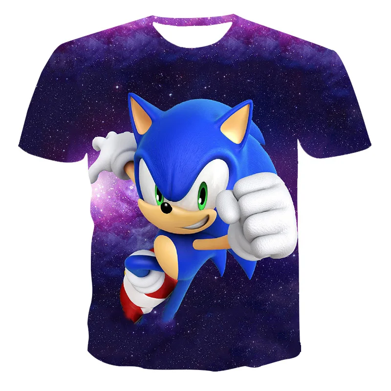 

Cute sonic t-shirt boys and girls clothes 2021 summer short sleeve 3D printed t-shirts kids girls tops T baby kids clothes