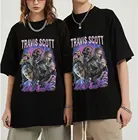 Хлопковая футболка с принтом Тревиса Скотта, свободная дизайнерская Повседневная футболка, футболки в стиле хип-хоп с коротким рукавом, унисекс, рандомные Топы
