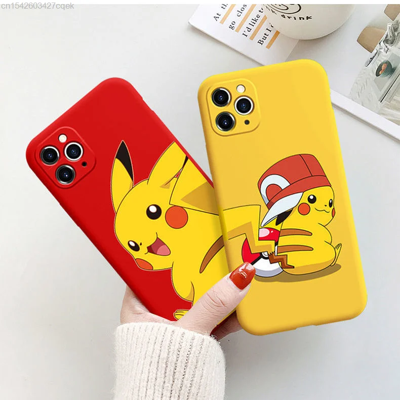 pokemon cartoon pikachu cell iphone case aesthetic trends for iphone se 2020 x xs 12 11 pro max xr 7 8 plus 6 6s free global shipping