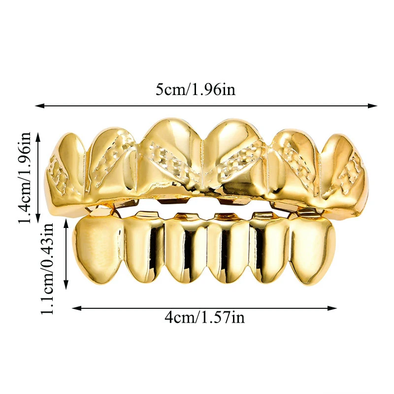 

Rapper Hip Hop Grillz Teeth Caps Glossy Twill Tooth Cap Teeth Decor Grills Tooth Cap Rapper Braces Teeth Case Fashion