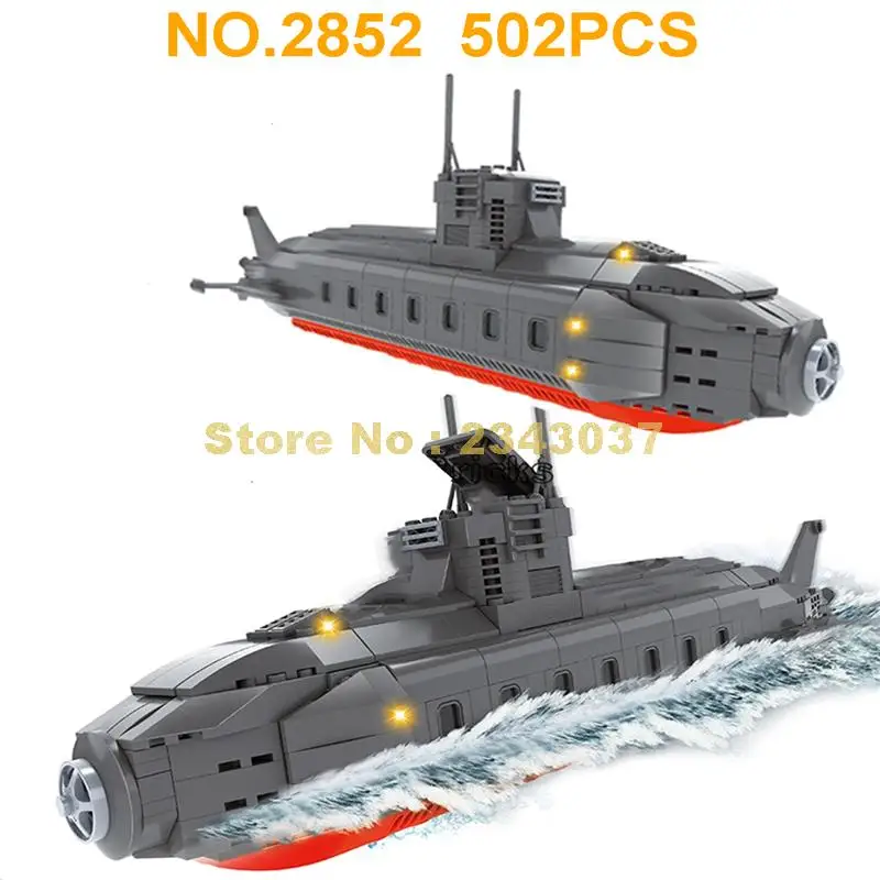 Ausini 22806 502 шт. военное оружие морские корабли подводная лодка 3 строительных блока