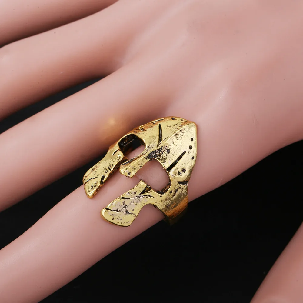 Изменяемое кольцо для мужчин спартанское маски на шлем героя винтажное панк