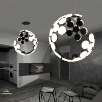 modern led pendant light irregular hollow shape hanging lamps living room kitchen designer suspension luminaire