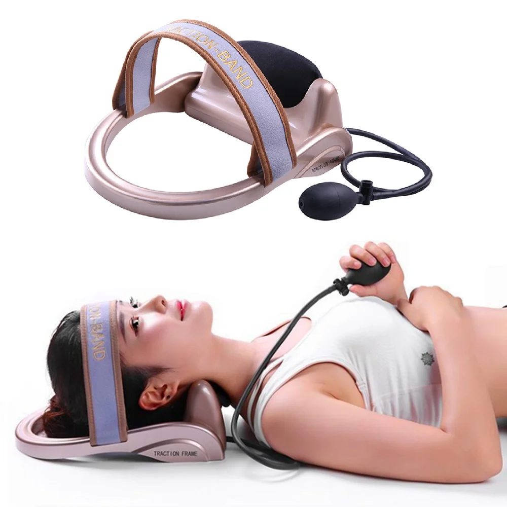 

Inflatable Neck Traction Cervical Posture Stretching Device Braces Supports Air Pump Spine Vertebra Correction Tractor Massage