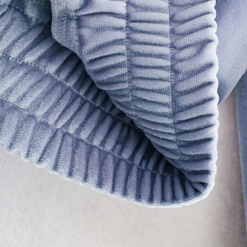 

SeeBeautiful Simple Velvet Loose Sweatshirt Hooded Long Sleeve Zipper Waist New Fashion 2021 Spring Women M794