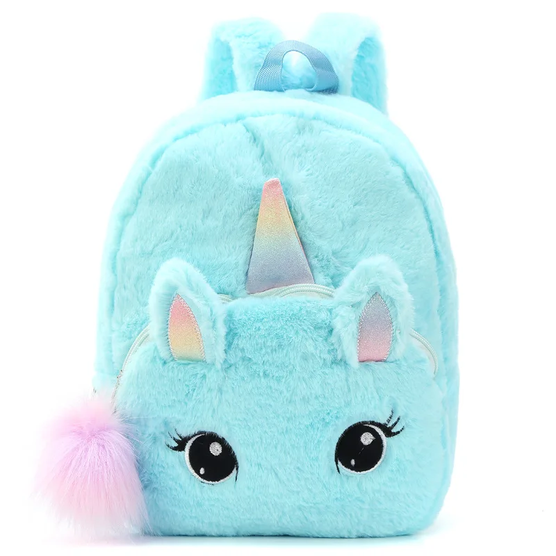 Cute Children Plush Unicorn Backpack Girls Cartoon Primary School Bags Book Capacity Bags Satchel Double Shoulder Backpack for K