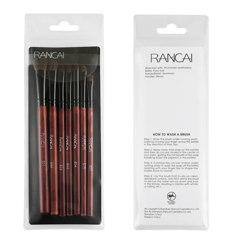 

RANCAI 7 Smokey Eye Make-up Brush Pure Horse Hair Eye Brush Smoky Makeup Beauty Dressing Tool