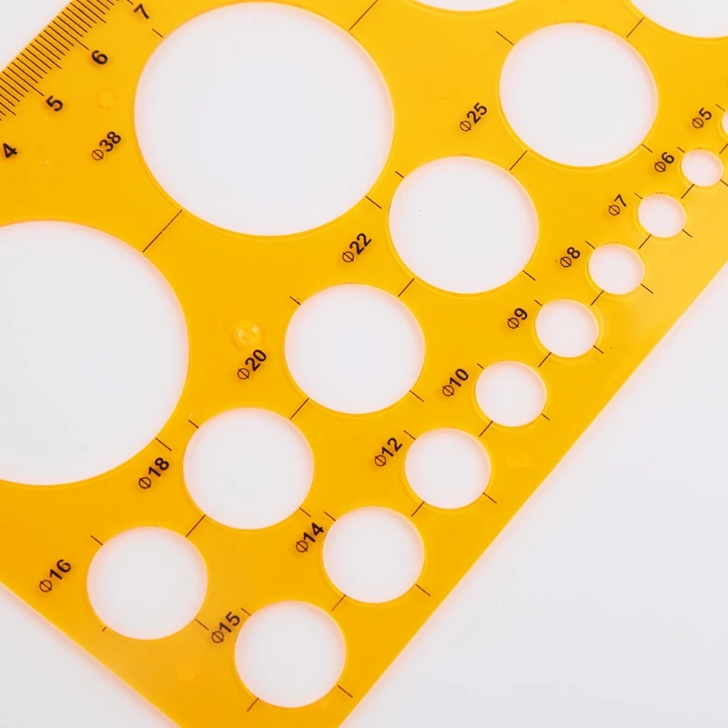 

K Resin Circles Geometric Template Ruler Stencil Drawing Measuring Tool Students 090F