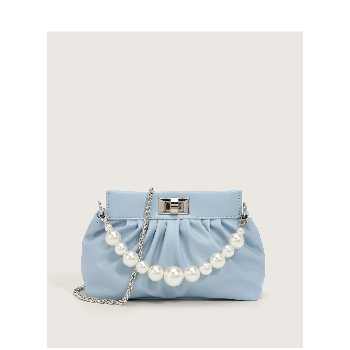 

Модная Сумка-клатч для женщин, милая складная сумка с жемчужной цепочкой для путешествий и покупок