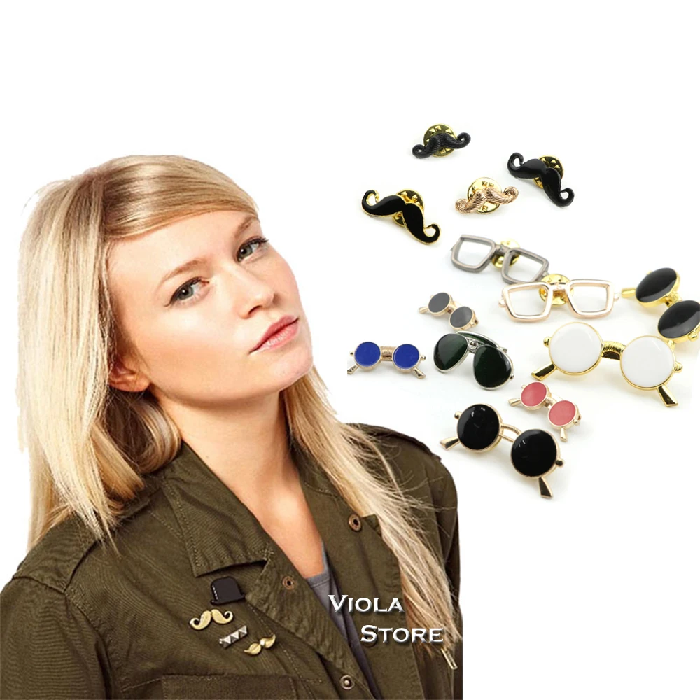 Маленькие симпатичные броши для очков и бороды булавка одежды шляпы костюмов