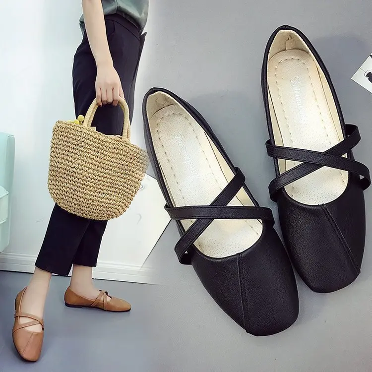 Тонкие Туфли Новинка 2020 года женские туфли сезон весна осень невысокие плоские с