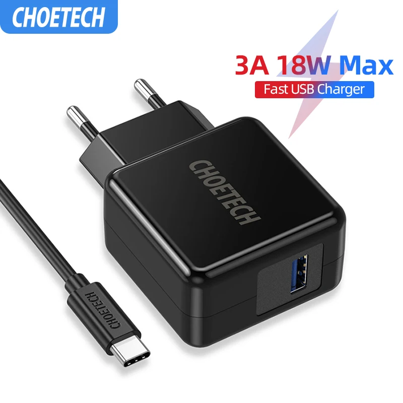CHOETECH Быстрая зарядка 3,0 18 Вт USB настенное зарядное устройство для iPhone XR XS X 8 8 Plus зарядное устройство для мобильного телефона для samsung Galaxy S9 Plus Note8
