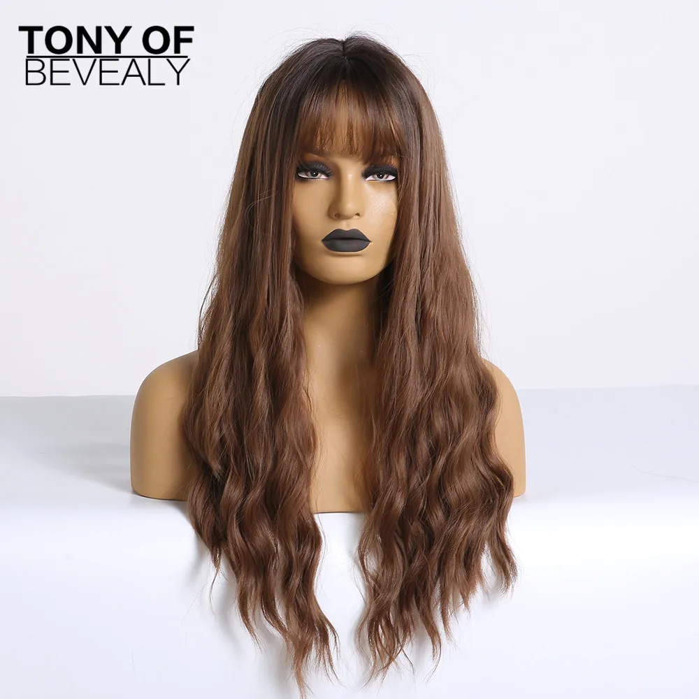 Длинные черные и красные волосы омбре с челкой термостойкие синтетические