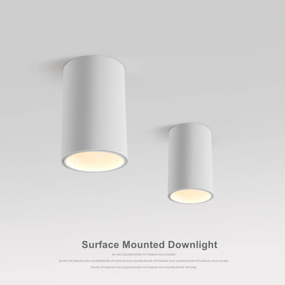 [DBF] Круглый черный/белый корпус светодиодный COB поверхностный светильник 15 Вт 20 с