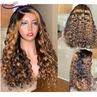 Выделите Цветной волнистые Синтетические волосы на кружеве парик 13x4 парики для Для женщин человеческие волосы Синтетические волосы на кружеве al парики из натуральных волос бразильский 180% парик