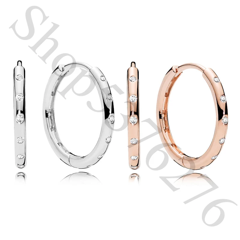 Аутентичные 925 пробы Серебряные Оригинальные сверкающие капли Европа серьги