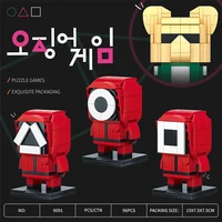 blocks toy action figure el juego del calamar squid game movie and tv peripherals anime girls toys action figure doll