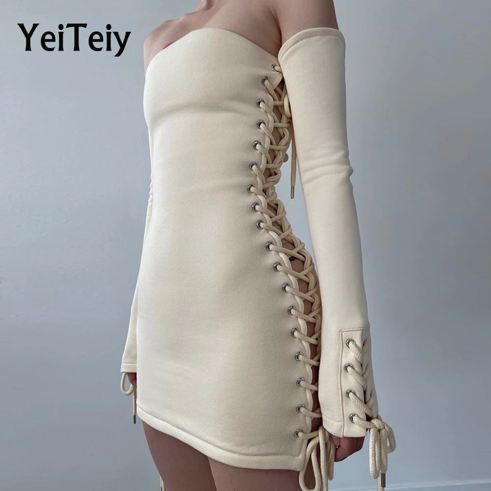 

Женское платье на бретельках Yeiteiy, новинка 2021, летняя однотонная эластичная Повседневная Спортивная юбка, женские платья