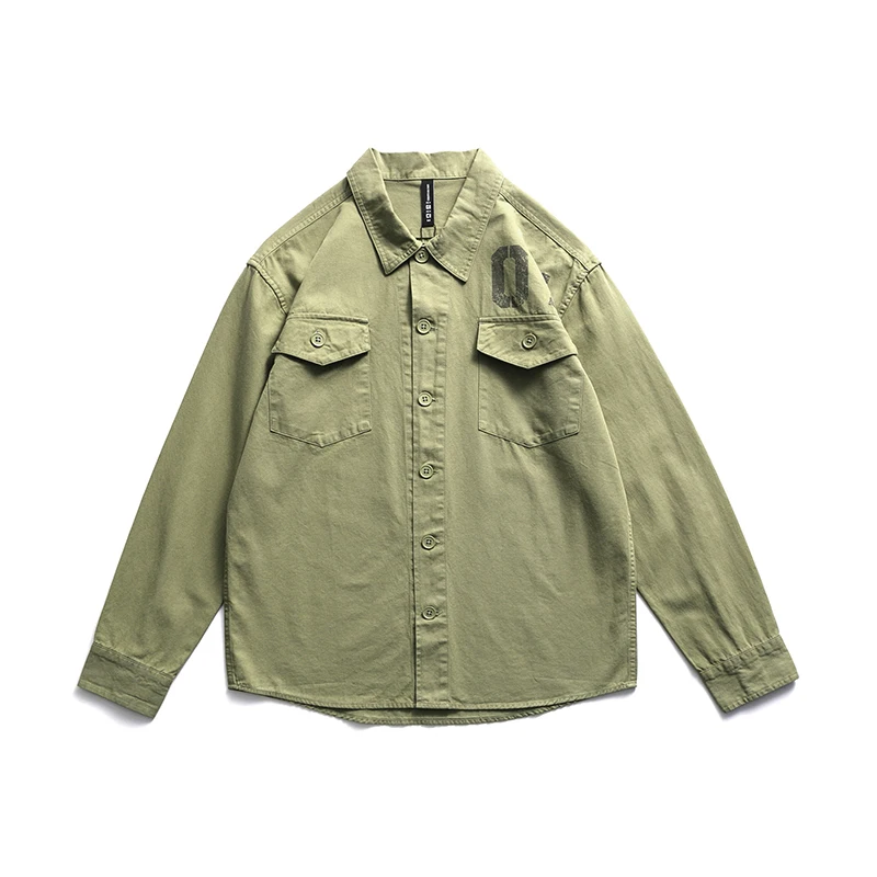Рубашка мужская с длинным рукавом стильная блуза в стиле милитари армейская