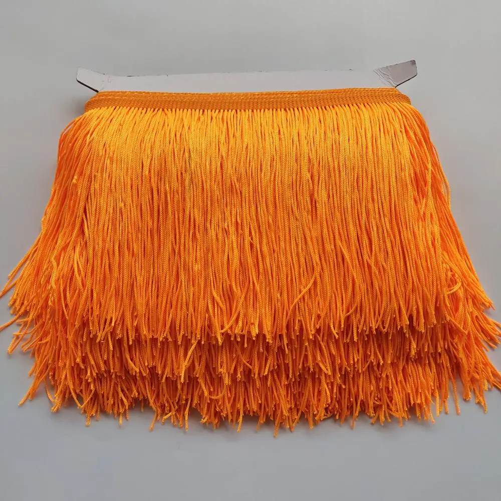 Оптовая продажа 1 м 15 см длинные бежевые кружева бахрома отделка полиэстер