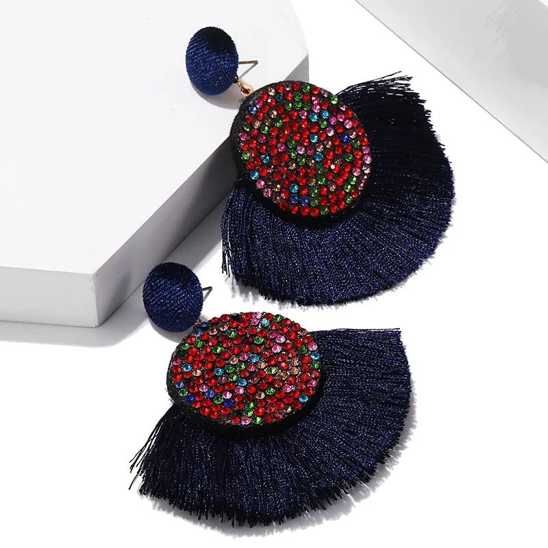 2019 корейские народные круглые Винтажные серьги массивные Серьги-кисточки с