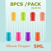 5ml clear silicone baby medicine feeder dropper graduated pipette liquid food dropper school lab supplies random color 3 8pcs