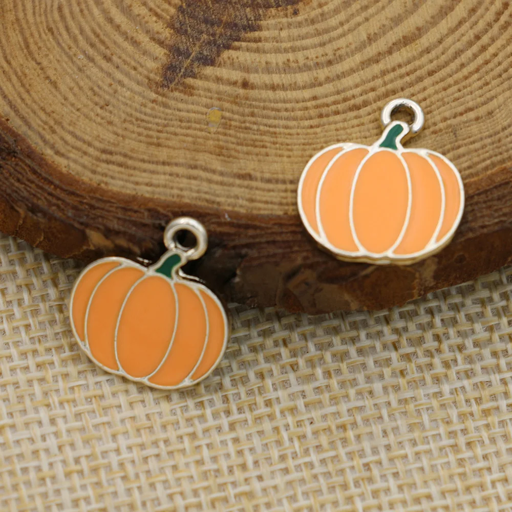 5 шт. Золотая Эмаль Подвеска в виде тыквы для изготовления ювелирных изделий