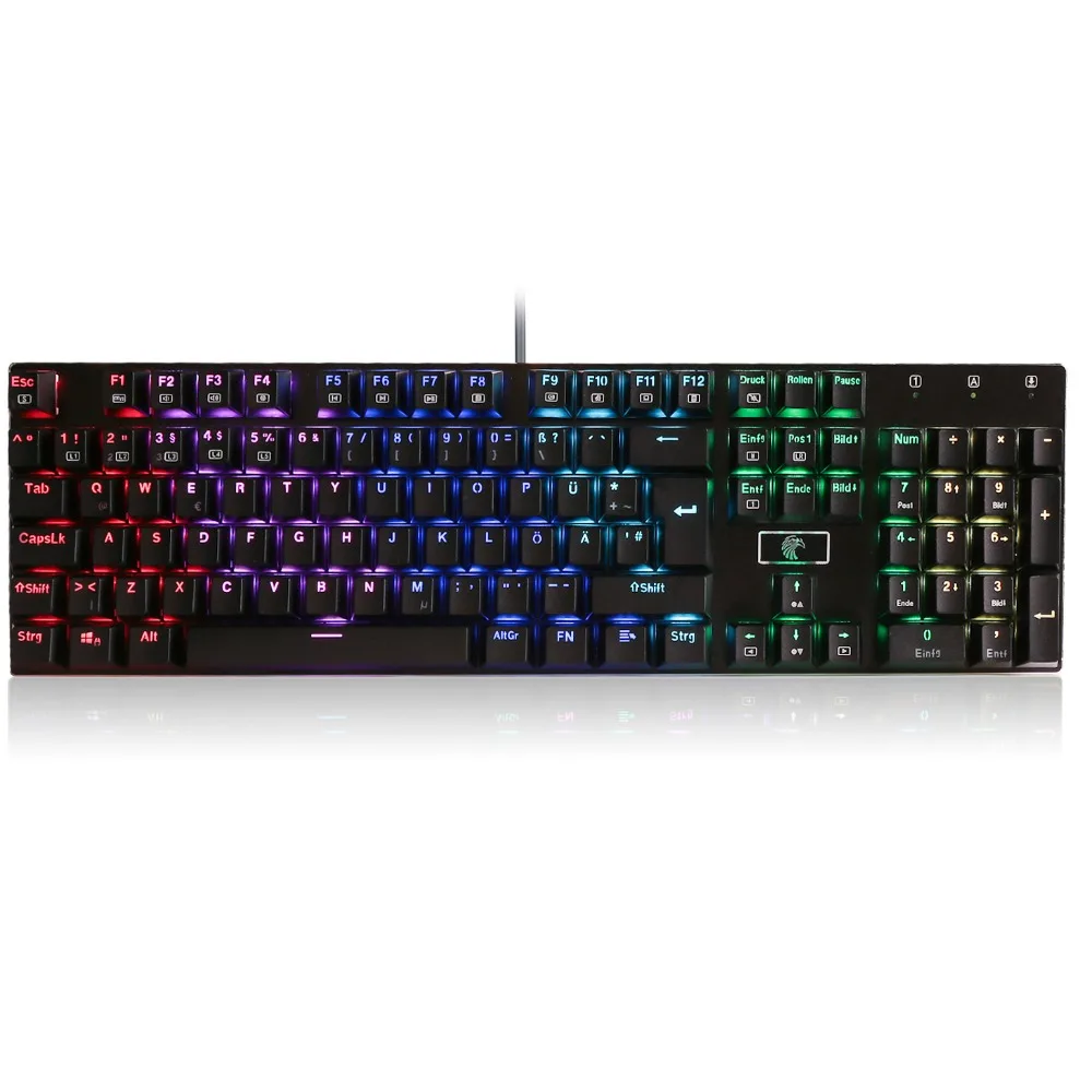 

Z-88 RGB LED Backlit Mechanical Gaming Keyboard Metal Plate Outemu Brown Switches, 104 Keys Anti-ghosting QWERTY US Layout