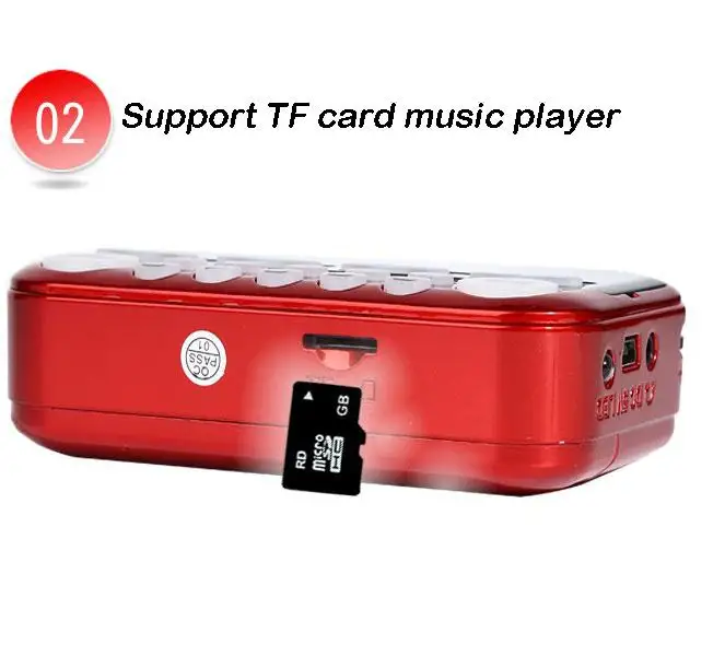 Портативный мини-радиоприемник с большим экраном портативный цифровой FM USB TF MP3