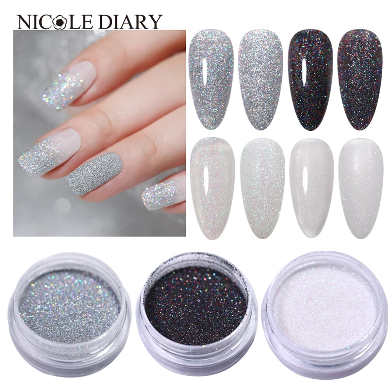 0 3 г металлический зеркальный блестящий порошок для ногтей серебряный эффект