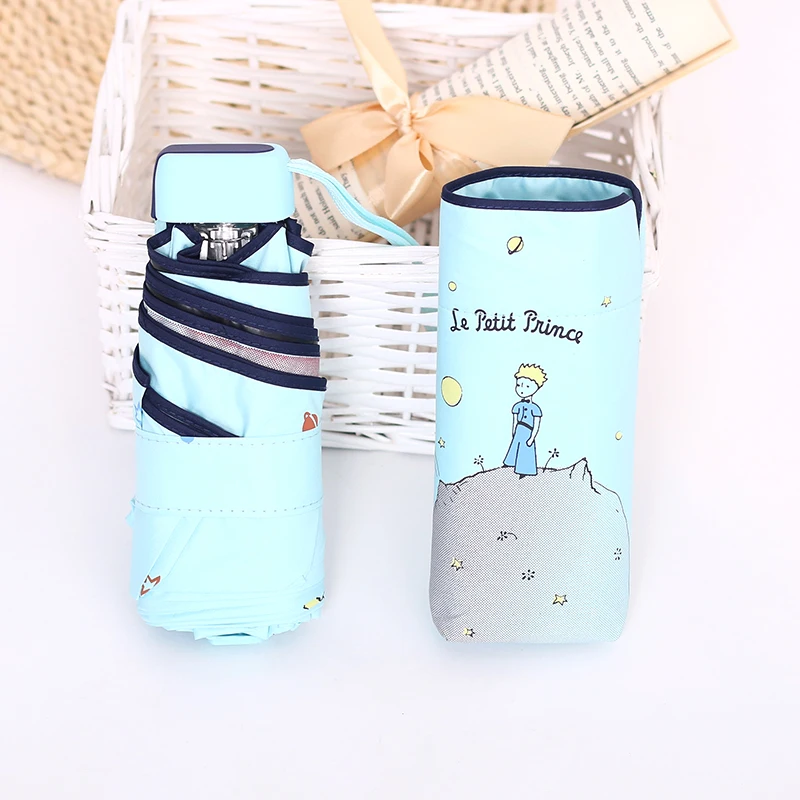 

Mini Pocket Umbrella Women UV Small Umbrellas 220g Rain Waterproof Men Sun Parasol Cartoon Prince Kids Girls Travel Umbrella