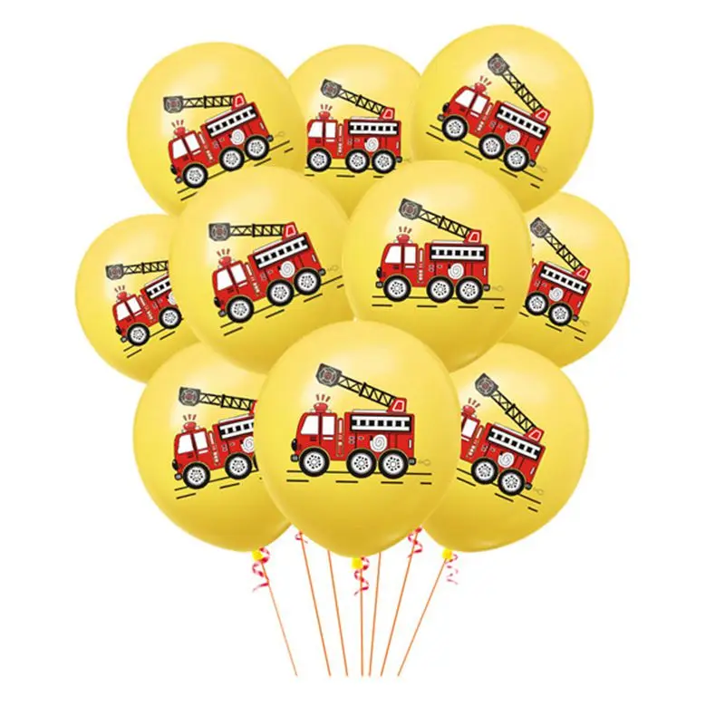 NEW 10pcs Fireman Party Balloons Boy Birthday Decoration for Kids Firefighter Baby Shower | Дом и сад