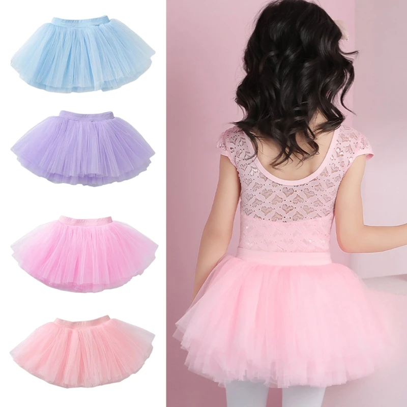 

Детская балетная юбка для девочек, сетчатая пачка, платье балерины, гимнастическая танцевальная юбка, принцесса