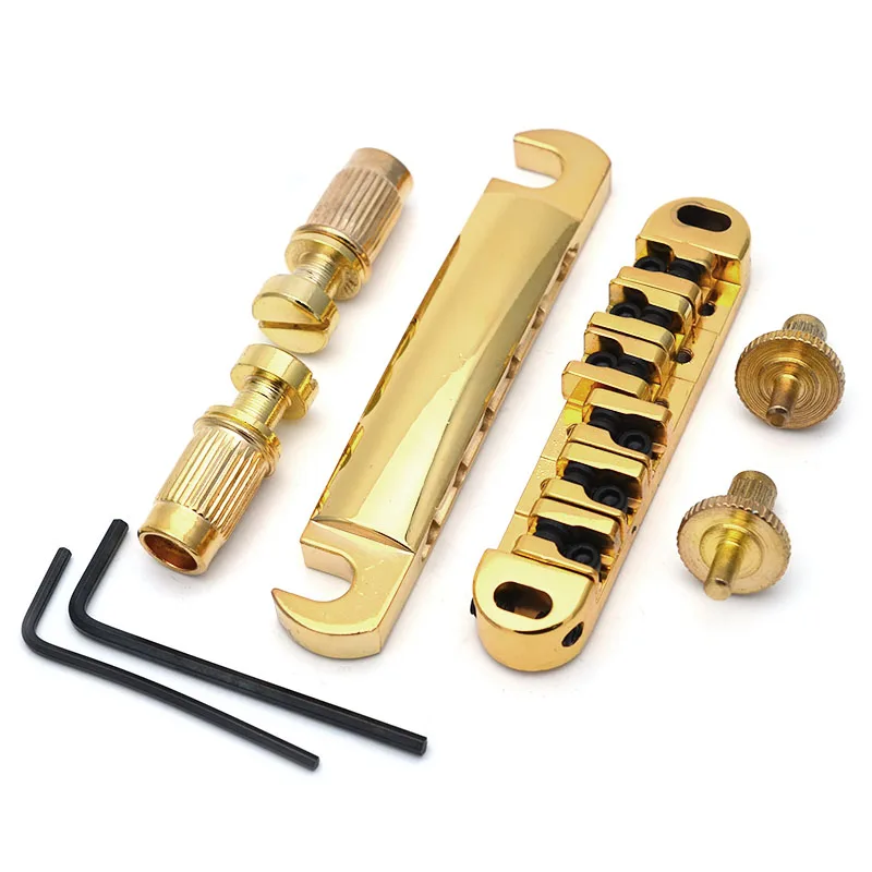 roller gitarre brücke locking tune o matic brücke saitenhalter schwanz für lp elektrische gitarre goldchrom free global shipping