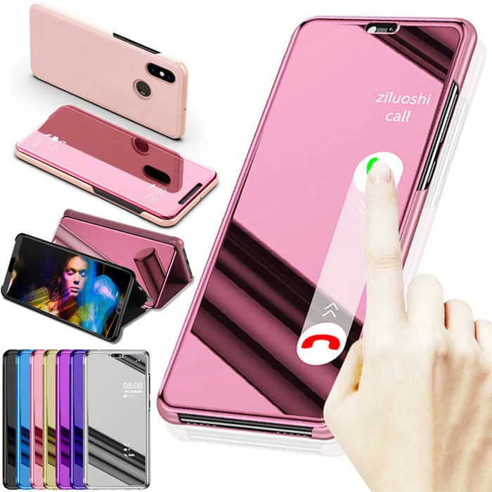 Зеркальный кожаный чехол с откидной крышкой для xiaomi redmi note 6 7 8 pro 8t 6a 7a 8a mi a2 a3 lite 9 9t