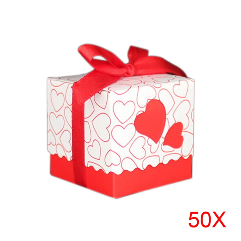 50 шт. любящее сердце маленькая лазерная резка Подарочная Конфета Коробки