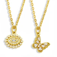 new cute butterfly pendant necklaces for women 2021 fashion aaa zircon choker necklace rhinestone wedding jewelry gift